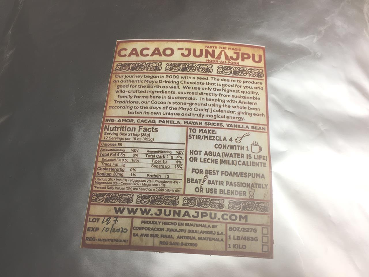 JUNAJPU Sacred Cacao (Guatemala) 227 g